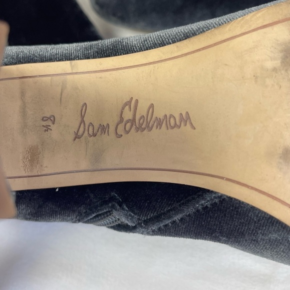 Sam Edelman Calexa Blue Gray Velour Chunky Heel Boots – Size 8.5 - Picture 6 of 11